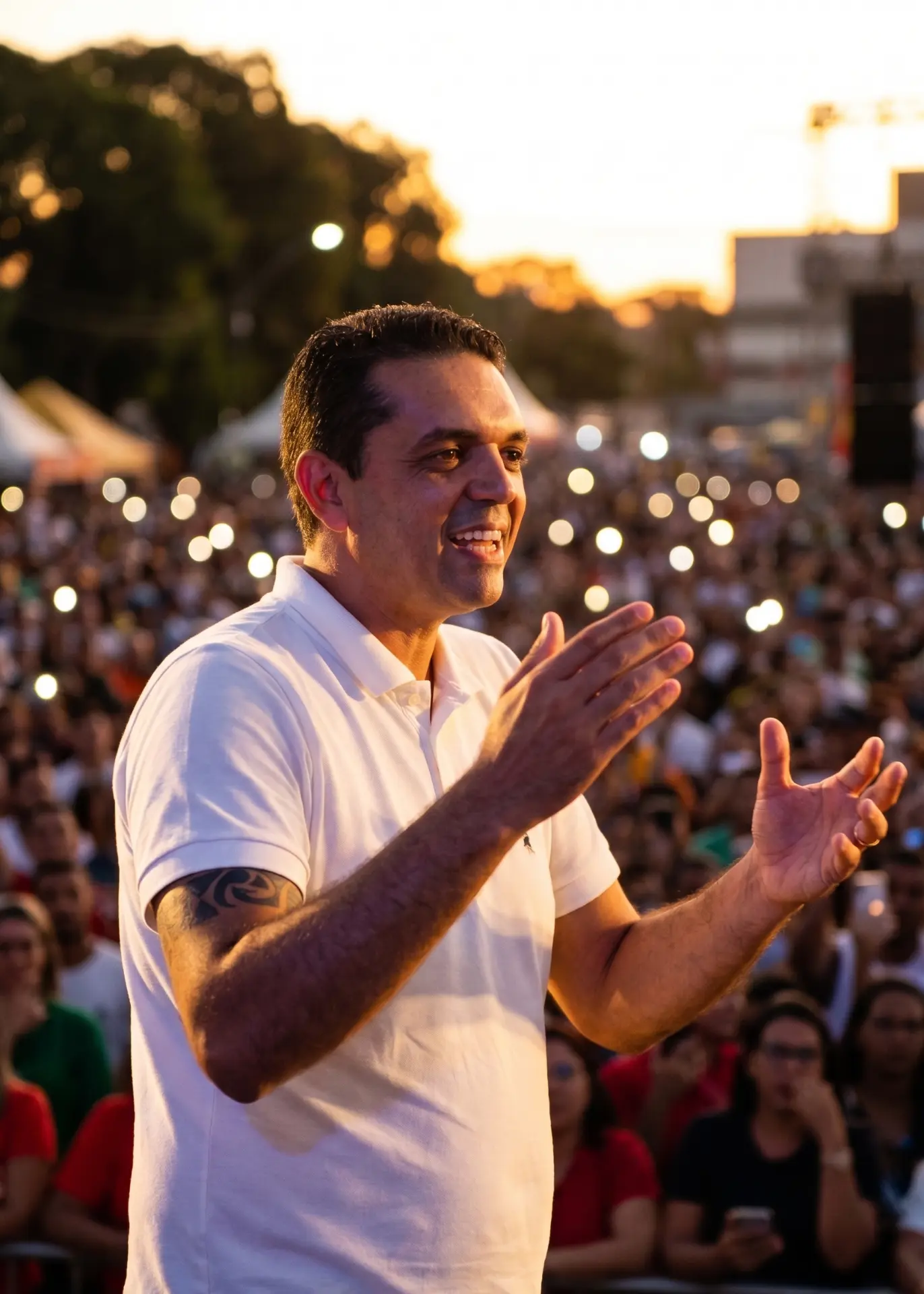Douglas Campos, candidato a Deputado Estadual em Minas Gerais, em comício